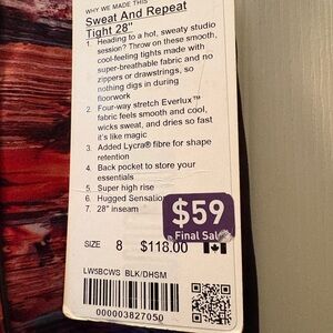 lululemon athletica Sweat And Repeat Tight 28" - Black / Dark Red Multi